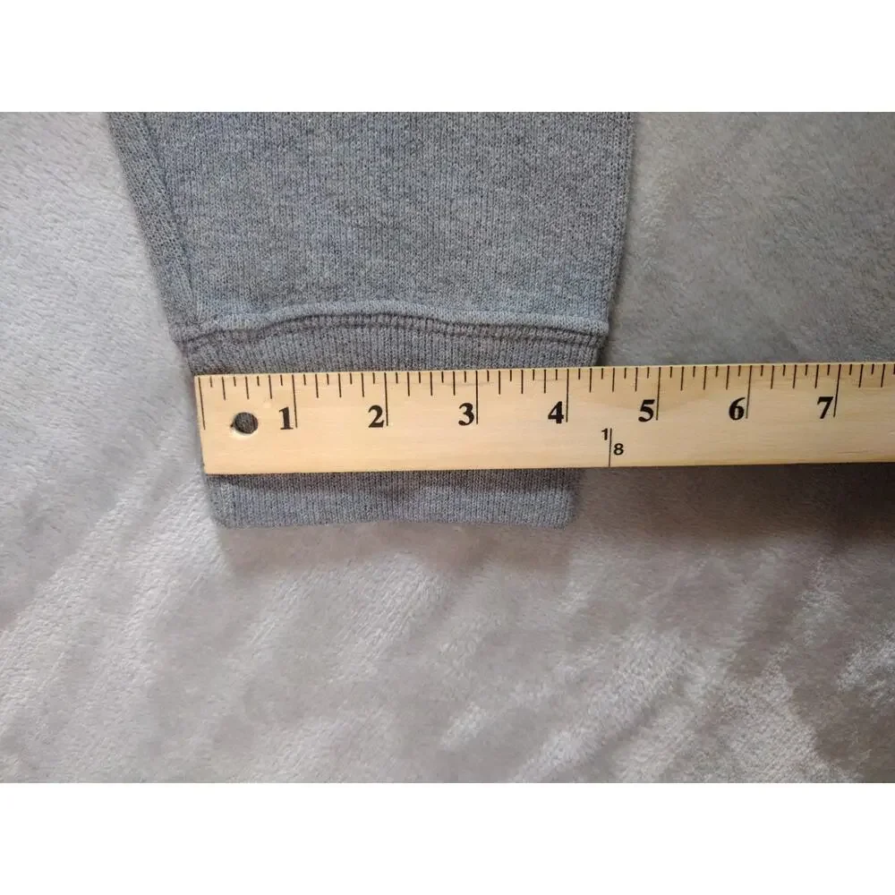 Vtg Polo Ralph Lauren 1/4 Zip Sweater Mens M Gray W/Navy Pony Mock Neck Preppy